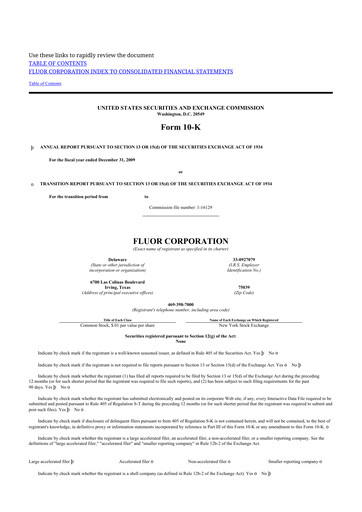 Thumbnail Fluor Corporation
 10-K Annual Report 