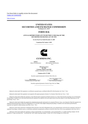 Thumbnail Cummins
 10-K Annual Report 