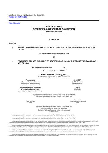 Thumbnail PENN Entertainment
 10-K Annual Report 