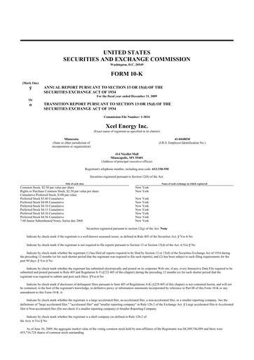 Thumbnail Xcel Energy 10-K Annual Report 