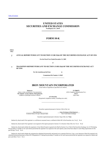 Thumbnail Iron Mountain 10-K Annual Report 