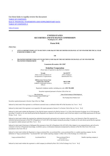 Thumbnail EchoStar 10-K Annual Report 