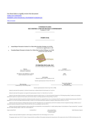 Thumbnail Intrepid Potash
 10-K Annual Report 