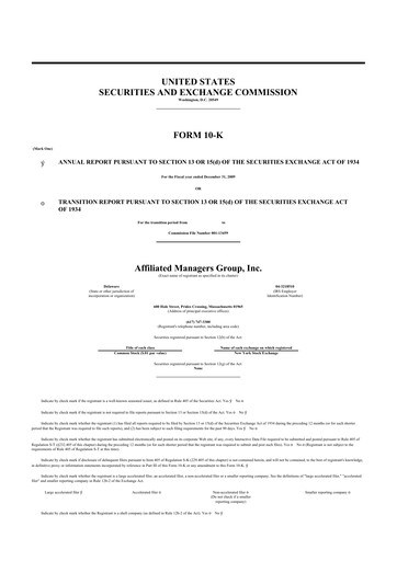 Thumbnail Affiliated Managers Group 10-K Annual Report 