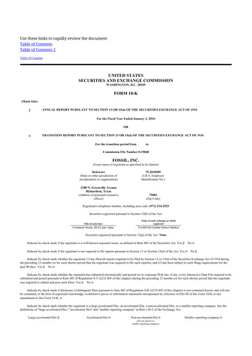 Vorschaubild Fossil Group 10-K Jahresbericht 