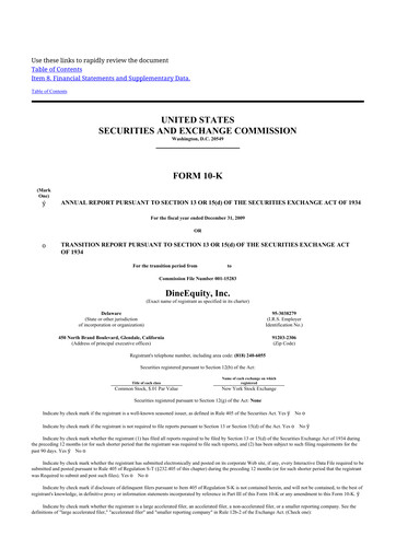 Thumbnail Dine Brands Global 10-K Annual Report 