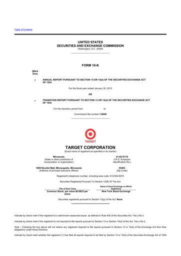 Thumbnail Target 10-K Annual Report 