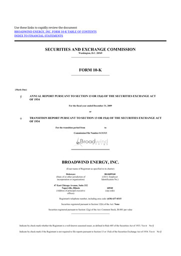 Thumbnail Broadwind 10-K Annual Report 