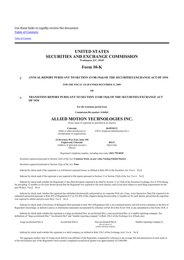 Thumbnail Allient 10-K Annual Report 