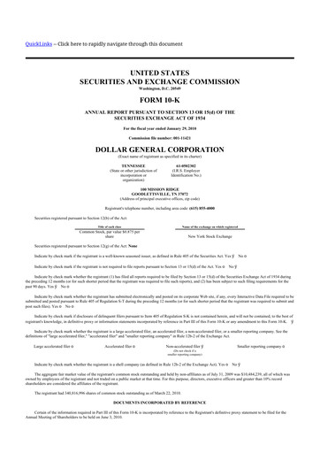 Thumbnail Dollar General 10-K Annual Report 