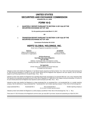 Thumbnail Herc Holdings
 10-Q Quarterly Report FY 