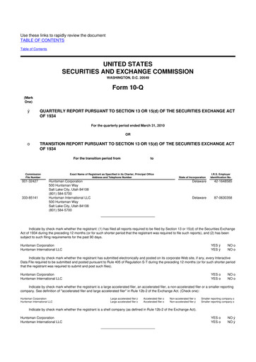 Vorschaubild Huntsman Corporation
 10-Q Quartalsbericht  