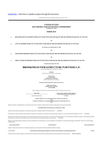 Vorschaubild Brookfield Infrastructure Partners
 20-F Jahresbericht 