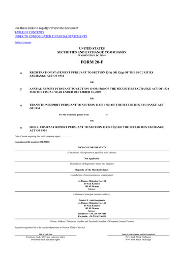 Thumbnail Danaos 20-F Annual Report 