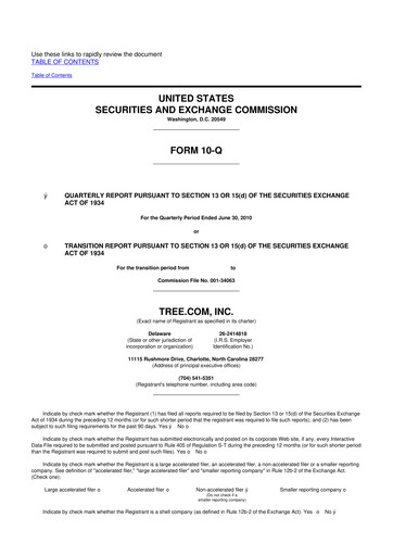 Miniature LendingTree 10-Q Rapport trimestriel  