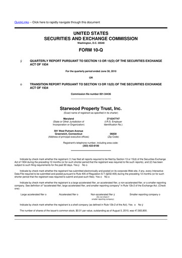 Thumbnail Starwood Property Trust 10-Q Quarterly Report FY 