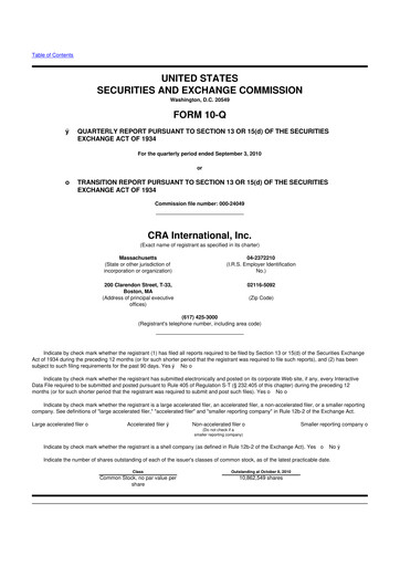 Vorschaubild CRA International
 10-Q Quartalsbericht  