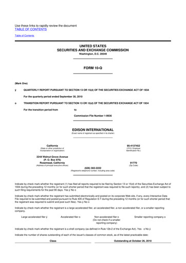 Thumbnail Edison International
 10-Q Quarterly Report FY2010 