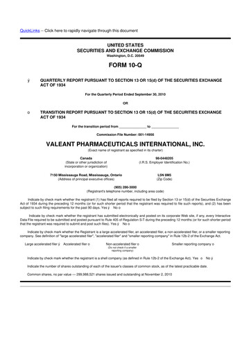 Thumbnail Bausch Health
 10-Q Quarterly Report FY2010 