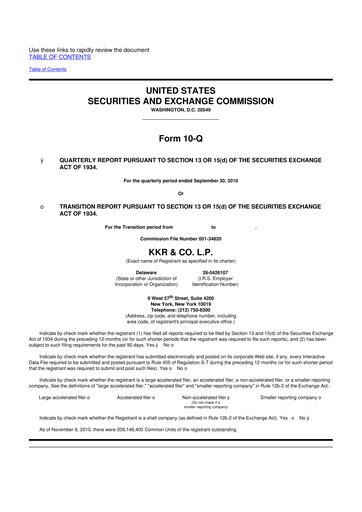 Vorschaubild KKR & Co. 10-Q Quartalsbericht  