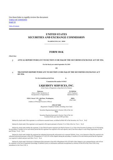 Thumbnail Liquidity Services
 10-K Annual Report 