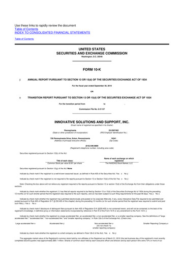 Thumbnail Innovative Solutions and Support 10-K Annual Report 