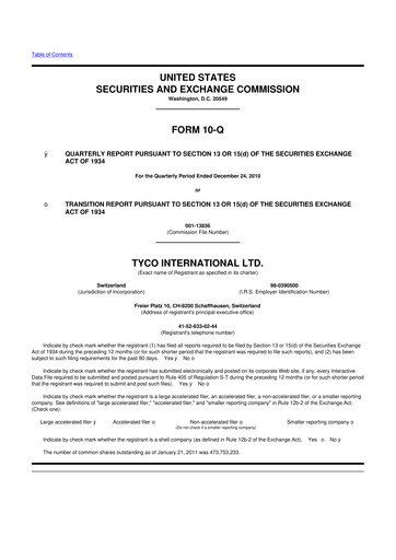 Miniature Johnson Controls
 10-Q Rapport trimestriel 2011 