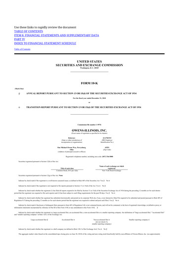 Thumbnail O-I Glass
 10-K Annual Report 2010