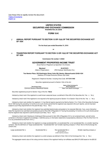 Thumbnail Office Properties Income Trust 10-K Annual Report 
