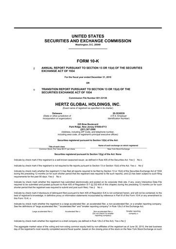 Thumbnail Herc Holdings
 10-K Annual Report 2010