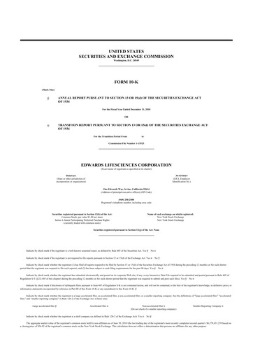 Thumbnail Edwards Lifesciences 10-K Annual Report 2010