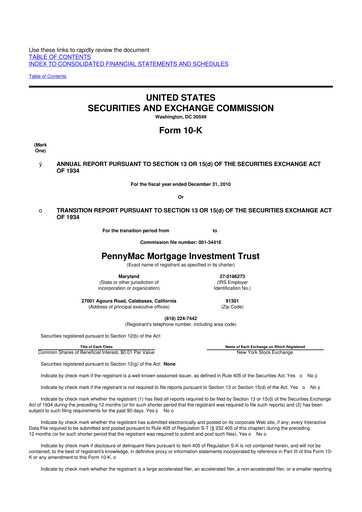 Thumbnail PennyMac Mortgage Investment Trust 10-K Annual Report 