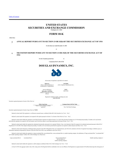 Thumbnail Douglas Dynamics
 10-K Annual Report 