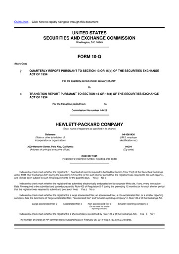 Miniature HP 10-Q Rapport trimestriel 2011 
