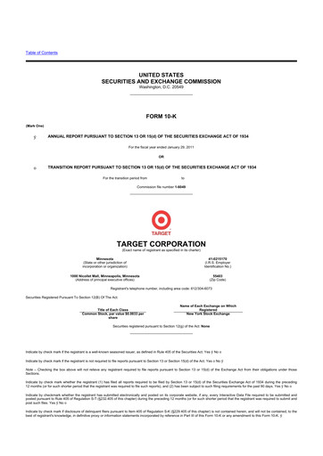 Thumbnail Target 10-K Annual Report 2010