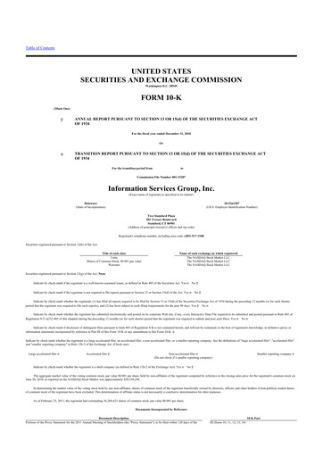 Thumbnail Information Services Group 10-K Annual Report 