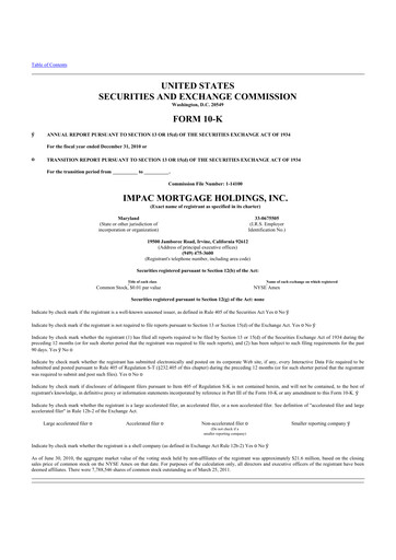 Thumbnail Impac Mortgage Holdings 10-K Annual Report 