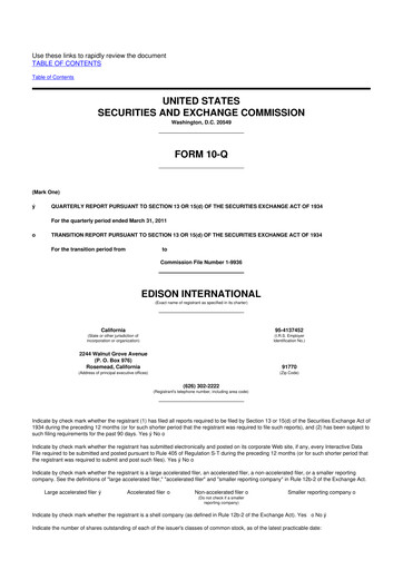 Thumbnail Edison International
 10-Q Quarterly Report FY2011 
