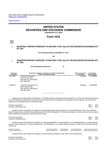 Vorschaubild Huntsman Corporation
 10-Q Quartalsbericht 2011 