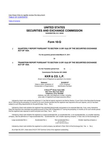 Vorschaubild KKR & Co. 10-Q Quartalsbericht  