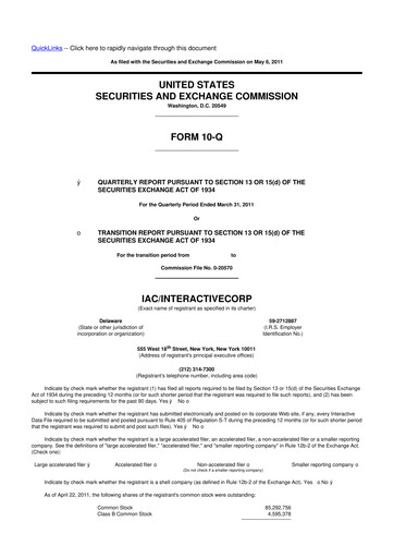 Thumbnail Match Group 10-Q Quarterly Report FY2011 