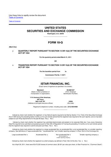 Thumbnail Safehold
 10-Q Quarterly Report FY 