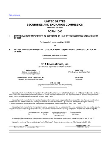 Vorschaubild CRA International
 10-Q Quartalsbericht  