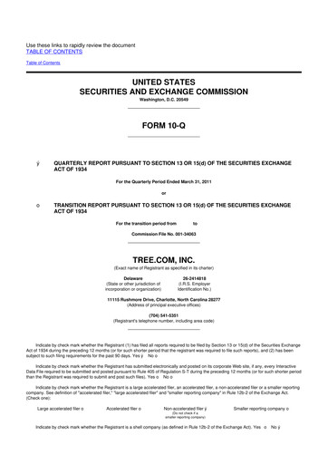 Miniature LendingTree 10-Q Rapport trimestriel  