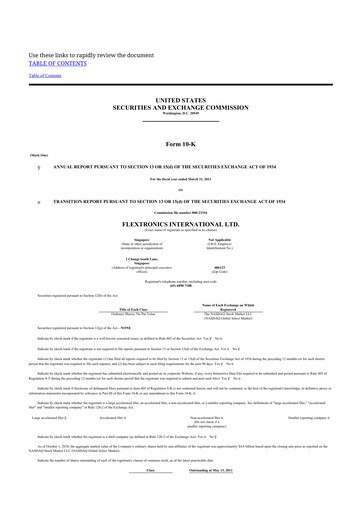 Thumbnail Flex 10-K Annual Report 2011