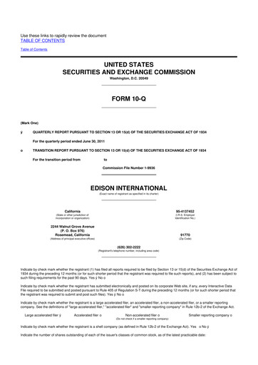 Thumbnail Edison International
 10-Q Quarterly Report FY2011 