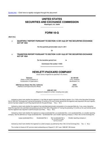 Miniature HP 10-Q Rapport trimestriel 2011 
