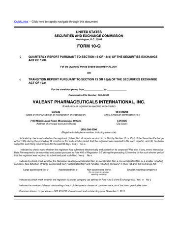 Thumbnail Bausch Health
 10-Q Quarterly Report FY2011 