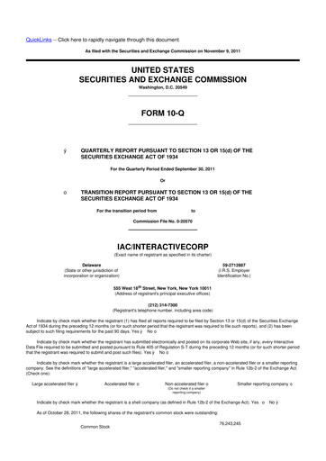 Thumbnail Match Group 10-Q Quarterly Report FY2011 