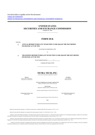 Thumbnail Tetra Tech
 10-K Annual Report 2011